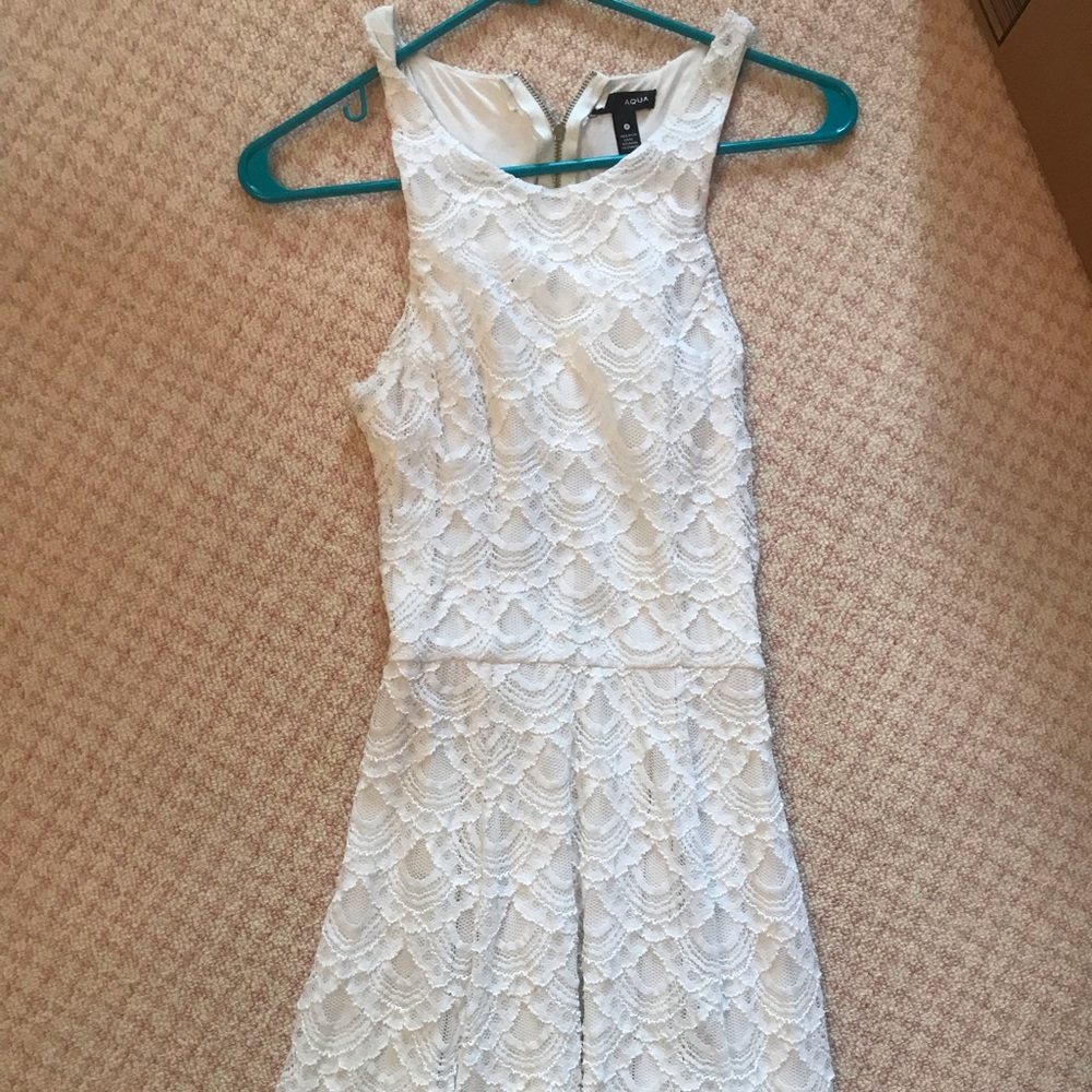 Aqua white laced dress